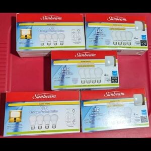20 Sunbeam Dimmable LED Bulb 100W 3000K Warm White A19 Light Bulbs 5 Pack Lot